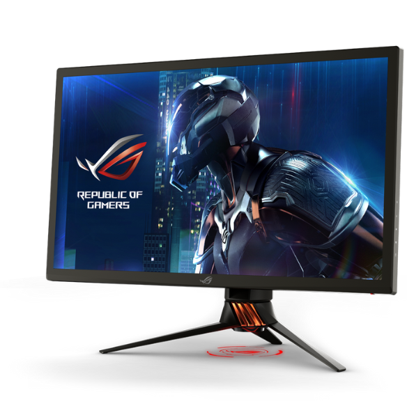 a computer monitor with a picture of a character on it