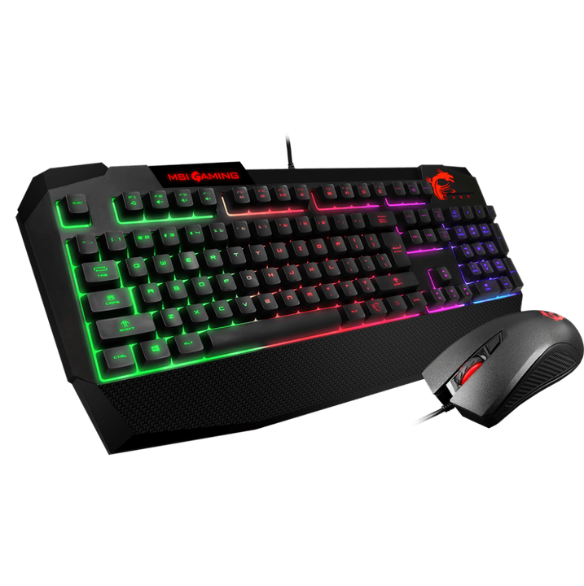 a black keyboard and mouse